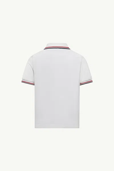 Moncler Tricolor-trimmed Cotton Piquet Polo Shirt In White