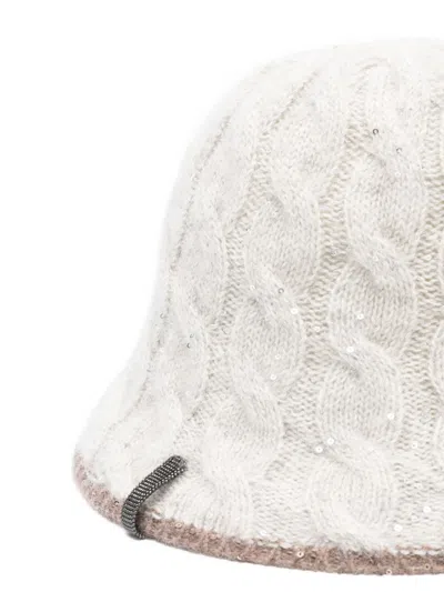 Brunello Cucinelli Cable-knit Sequined Bucket Hat
