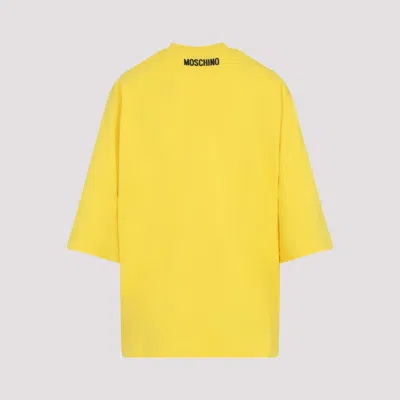 Moschino Smiley Face Graphic T-shirt In Bright Yellow Cotton