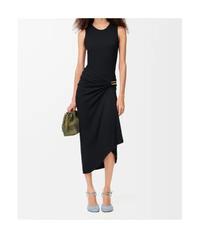 Loewe Womens Black Ruched Stretch-cotton Tank Dress In Black
