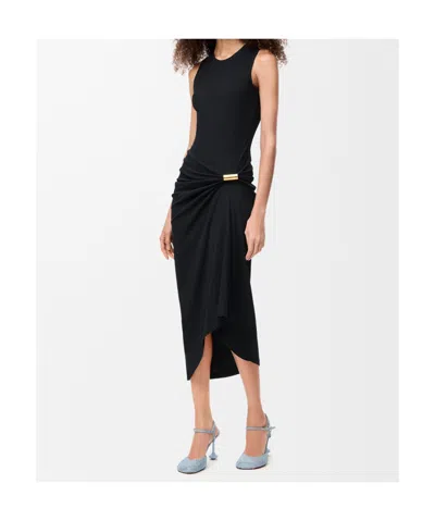 Loewe Womens Black Ruched Stretch-cotton Tank Dress In Black