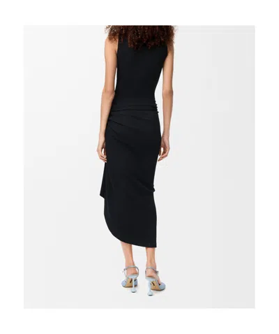 Loewe Womens Black Ruched Stretch-cotton Tank Dress In Black