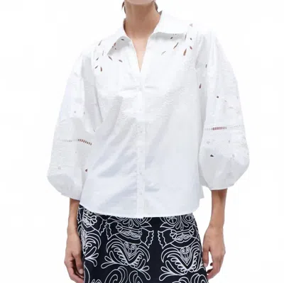 Figue Sharon Wide Collar Top In Clean White