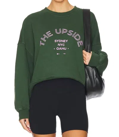 The Upside Jetset Paloma Crew Sweatshirt In Deep Forest In Green