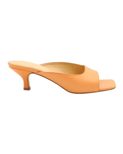 By Far Kosara 50 Open Toe Mules In Orange Leather