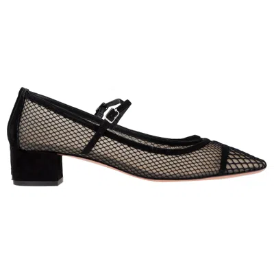 Aquazzura Mayor Mesh Pumps In Black Suede