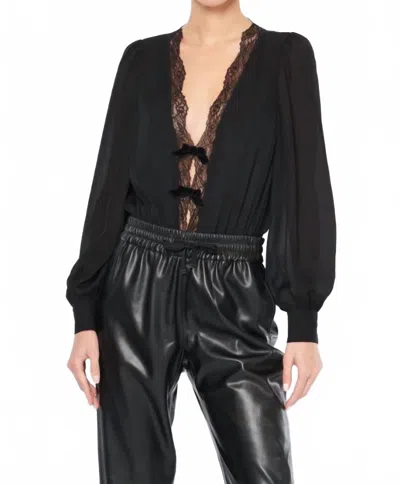 Cami Nyc Levi V-neck Bodysuit In Black In Black
