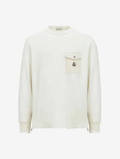 Moncler Sweatshirt En Coton In White