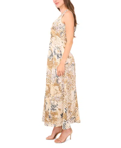 1.state Women's Sleeveless Knot Front Chiffon Maxi Dress In Neutral