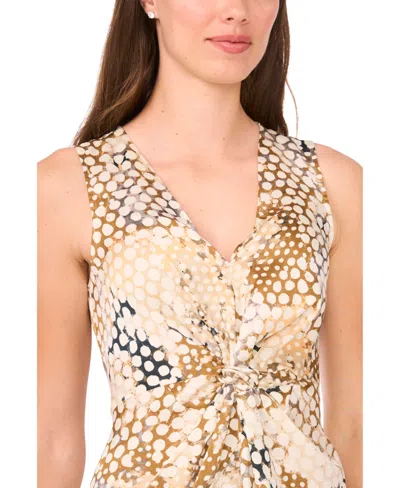 1.state Women's Sleeveless Knot Front Chiffon Maxi Dress In Neutral