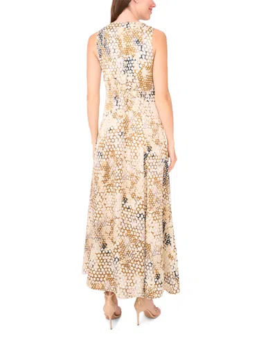 1.state Women's Sleeveless Knot Front Chiffon Maxi Dress In Neutral