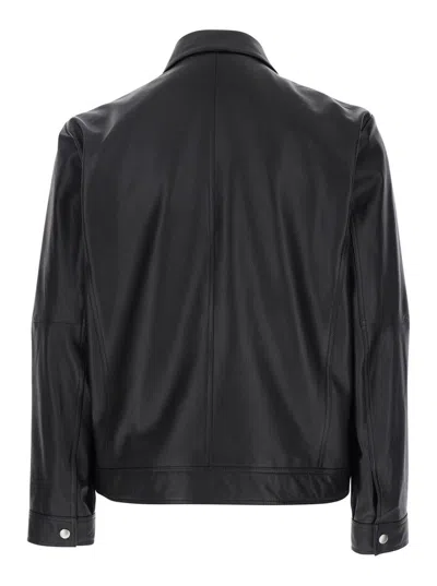Arma Wani Black Jacket With Classic Collar In Leather Man In Black