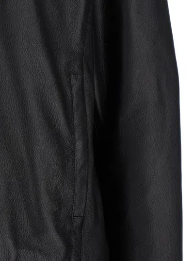 Arma Wani Black Jacket With Classic Collar In Leather Man In Black
