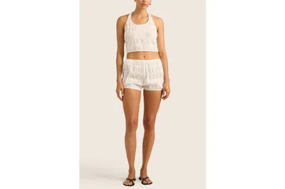 Hope And May Bebi Cotton Halter Neck Top In Neutral