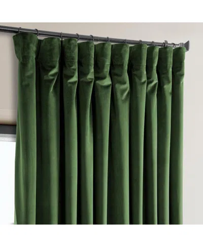 Half Price Drapes Eden Green Extra Wide Heritage Plush Velvet Room Darkening Curtain
