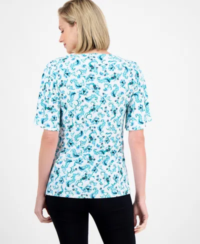 Jm Collection Women's Flutter-sleeve Square Neck Top, Exclusively At Macy's