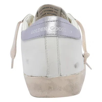Golden Goose Super Star Leather Upper And Toe Glitter Star Laminated Heel In White