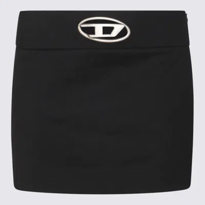 Diesel O-dixy Wool Blend Mini Skirt In Black