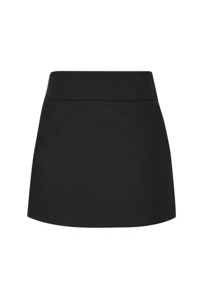 Diesel O-dixy Wool Blend Mini Skirt In Black