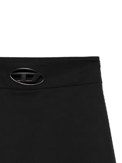 Diesel O-dixy Wool Blend Mini Skirt In Black