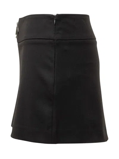Diesel O-dixy Wool Blend Mini Skirt In Black