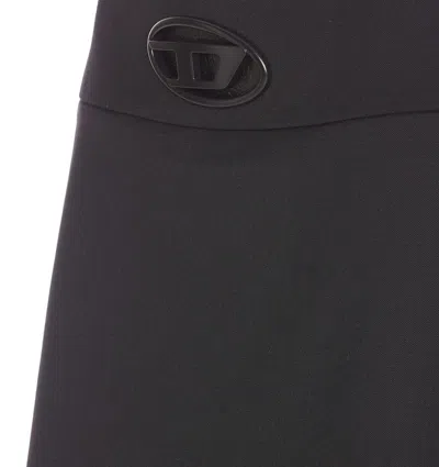 Diesel O-dixy Wool Blend Mini Skirt In Black