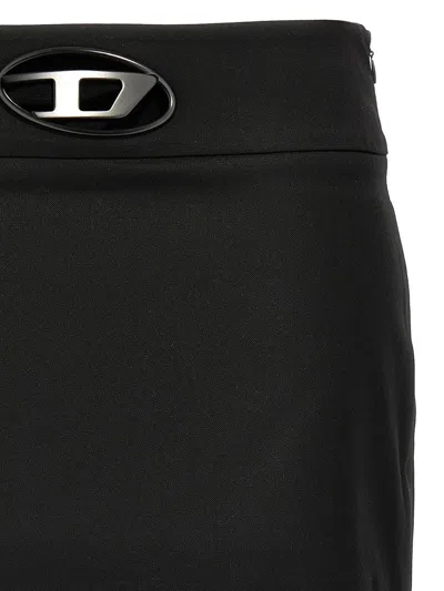 Diesel O-dixy Wool Blend Mini Skirt In Black