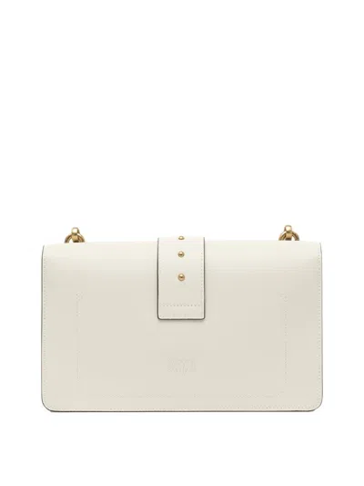 Pinko Love One Leather Crossbody Bag In White