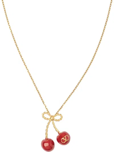 Valentino Pearls And Heart Necklace Jewelry White In Gold