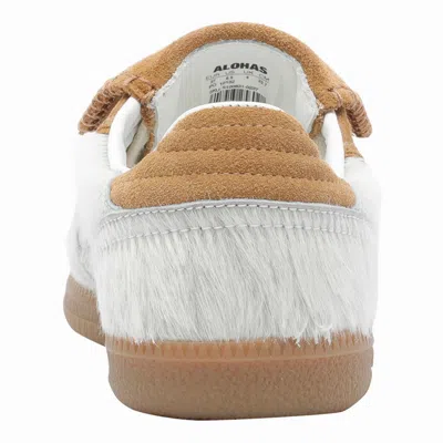 Alohas Tan Leather Sneakers With Textured Fur Accents In Neutral