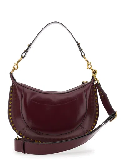 Isabel Marant Naoko Burgundy Leather Crossbody Bag In Burgundy