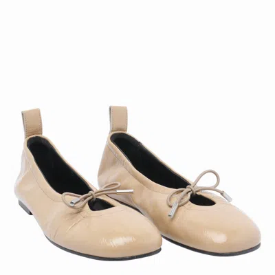 Alohas Rosalind Lace-up Leather Ballerina Flats In Neutral