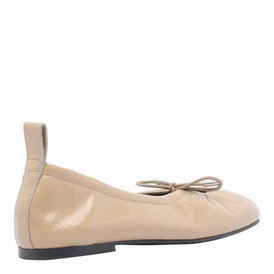 Alohas Rosalind Lace-up Leather Ballerina Flats In Neutral