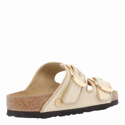 Birkenstock Arizona Hammered Big Buckle Slide Sandal In Neutral