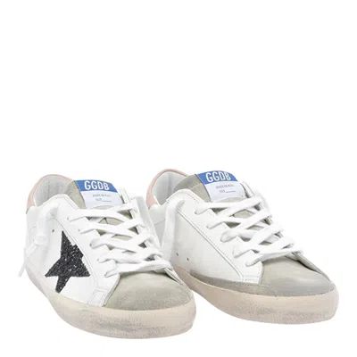 Golden Goose Superstar Leathere Upper Glitter Star Sneaker In Neutral