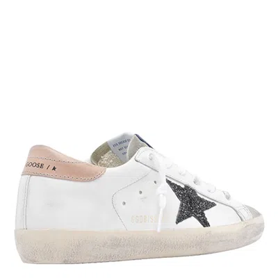 Golden Goose Superstar Leathere Upper Glitter Star Sneaker In Neutral