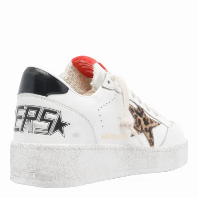 Golden Goose Leopard-print Leather Star Sneakers In White