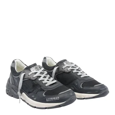 Golden Goose Black Leather And Mesh Running Dad Sneakers In Black