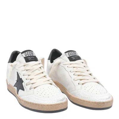 Golden Goose Low Top Leather Sneakers With Used Effect