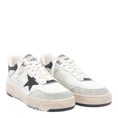 Golden Goose Forty 2 Sneakers In White Leather And Fabric In White