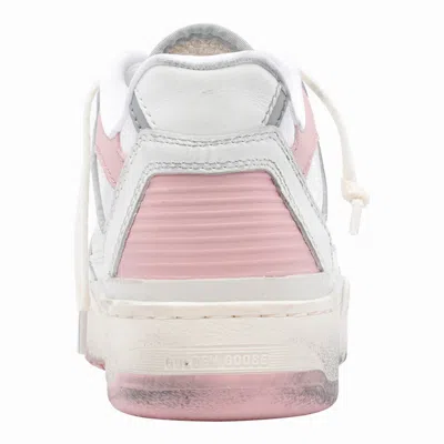 Golden Goose Forty2 Distressed Finish Leather And Fabric Sneakers With Pink Star