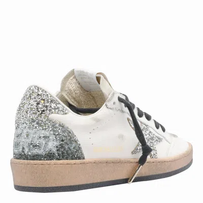 Golden Goose Ball Star Sneakers In Vintage Effect Leather And Suede With Glittered Star And Heel Tab