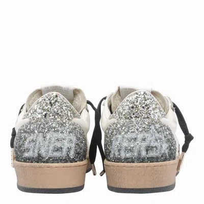 Golden Goose Ball Star Sneakers In Vintage Effect Leather And Suede With Glittered Star And Heel Tab