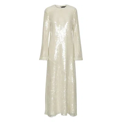 Rotate Birger Christensen Sequin-embellished Maxi Dress - Women's - Elastane/polyester/recycled Polyester In White