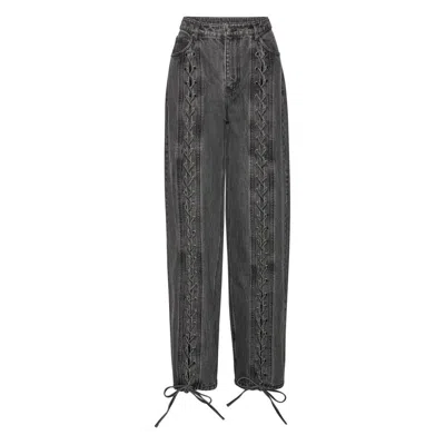 Rotate Birger Christensen Rotate Birgerchristensen Pants With Laces In Gray