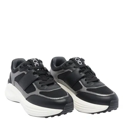 Tod's Grey Leather And Technical Fabric Sneakers In Multi