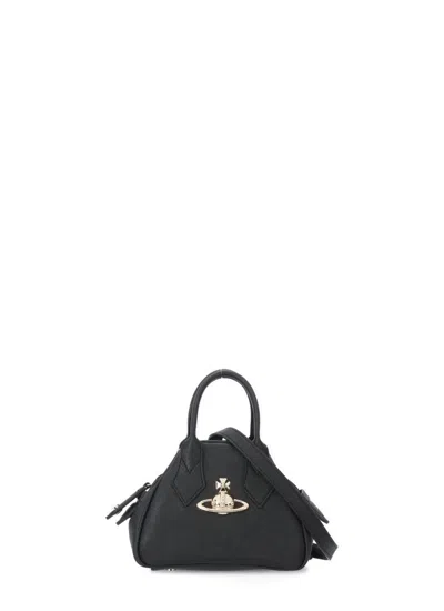 Vivienne Westwood Structured Mini Handbag With Signature Emblem In Black