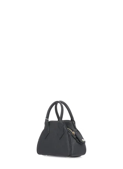 Vivienne Westwood Structured Mini Handbag With Signature Emblem In Black