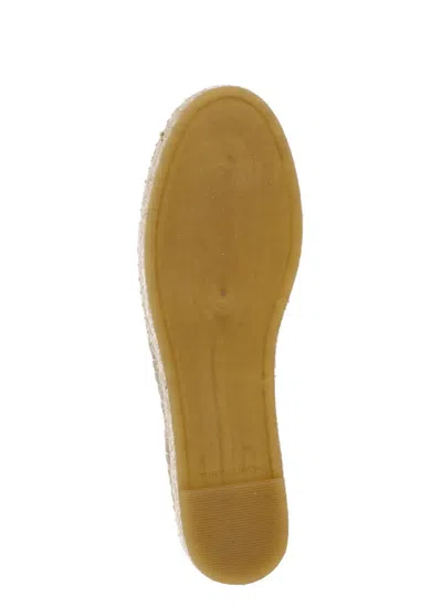 Tory Burch White Espadrilles With Metallic Logo On The Front And Ankle Strap In Leather Woman