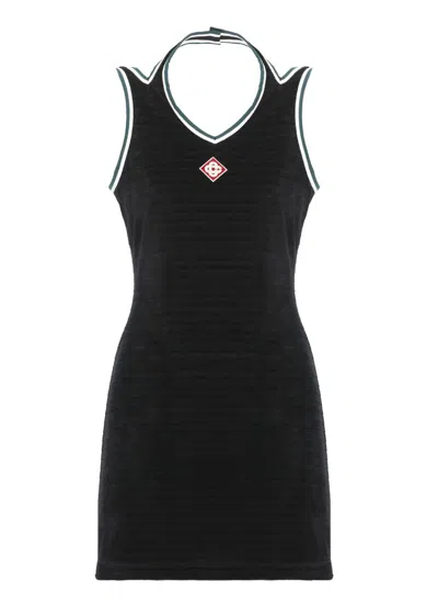 Casablanca Hippie Style Tennis Dress In Black